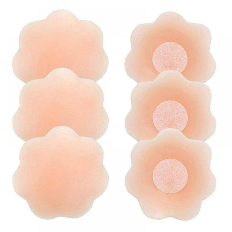 Women's Silicone Breast Lift Pasties - Breast Tape Reusable Invisible Nippleless  Cover accessories (Pink) 