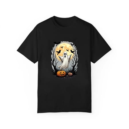 Halloween Traditional Pumpkins Trees T Shirt Scene Graphic Tees Crow Silhouettes Tops Commuting Black S-5XL