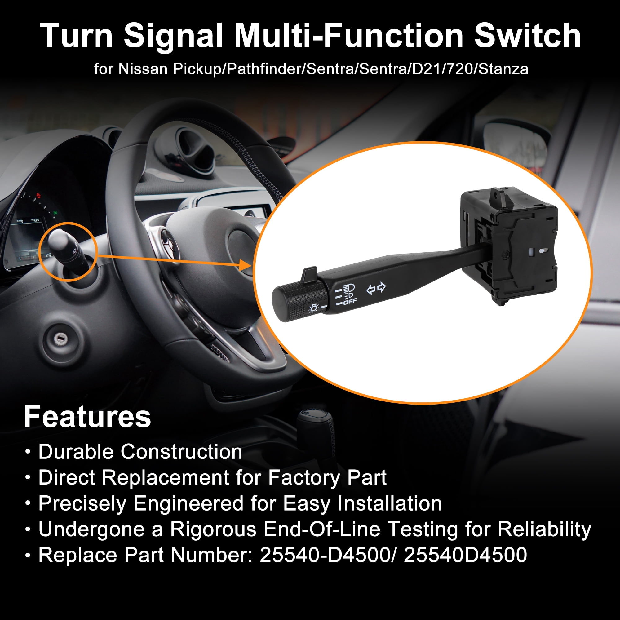 Unique Bargains Turn Signal Multifunction Combination Switch for Nissan Pickup 25540D4500