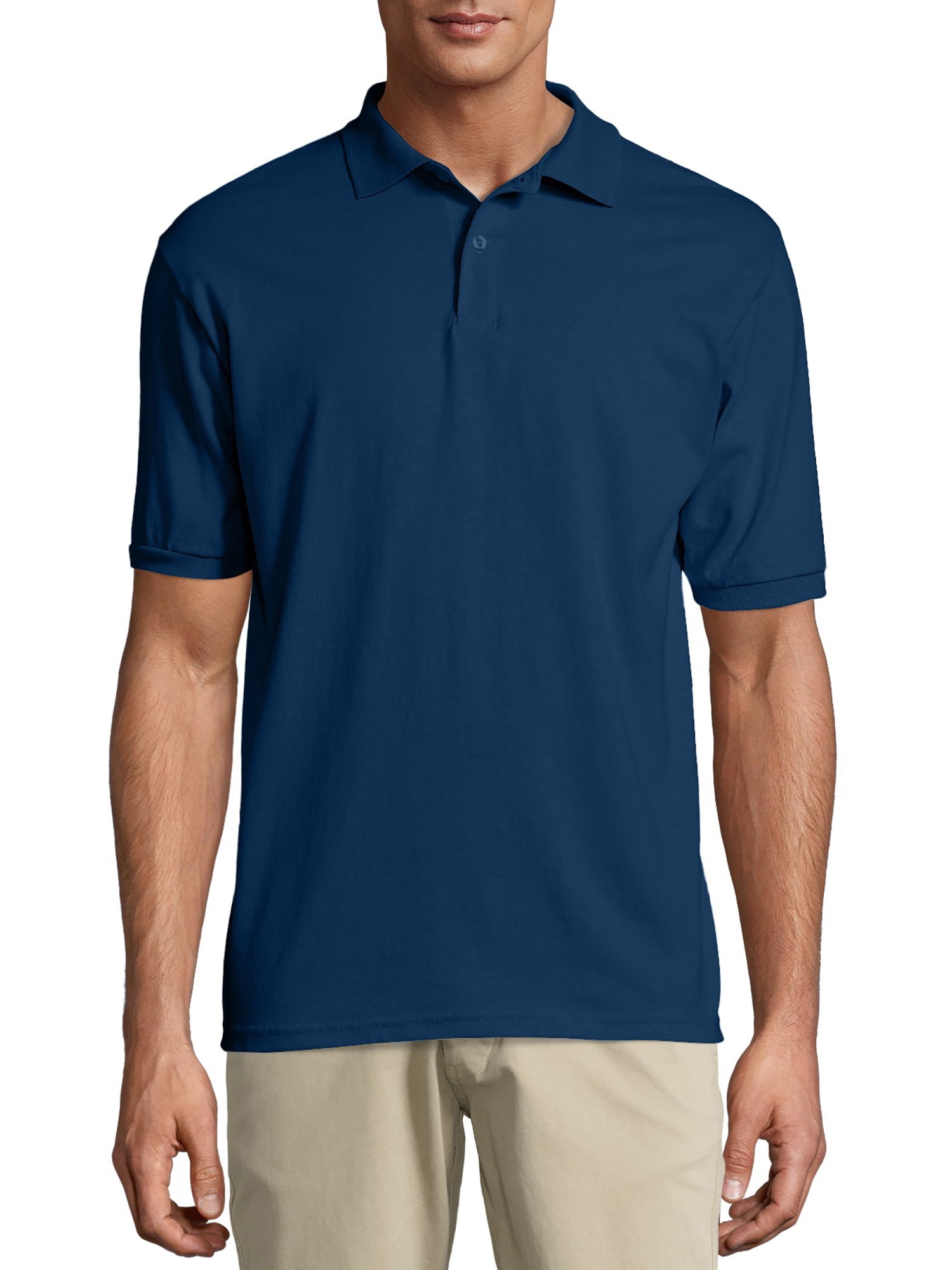 Hanes - Hanes Men's Ecosmart Jersey Polo Shirt - Walmart.com
