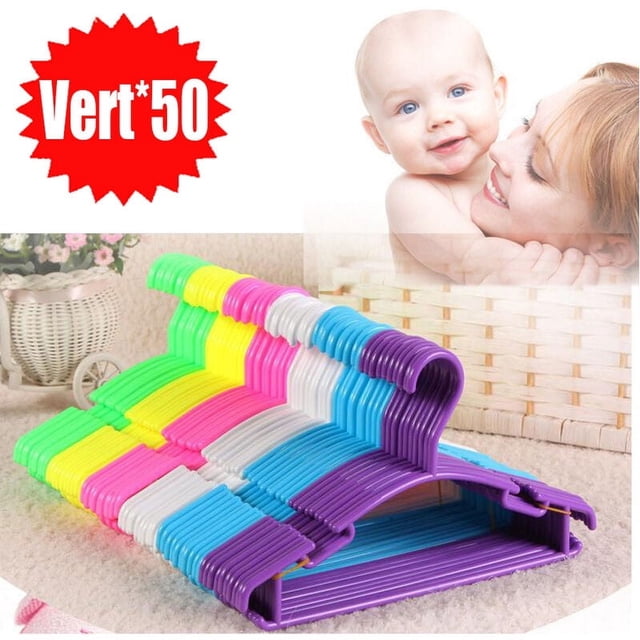 Closet Organization Hangers, Durable Plastic Hangers for Children's Clothes, Non Slip Design for Safe Support, Multicolor Kids Hangers for 3-18 Months