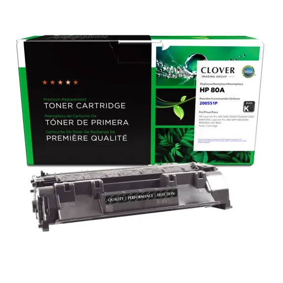 Remanufactured Clover Imaging Toner Cartridge compatible with HP 80A (CF280A)