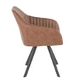 thumbnail image 3 of Clubhouse Contemporary Pleated Chair in Brown Faux Leather by LumiSource - Set of 2, 3 of 8
