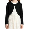 thumbnail image 4 of UACY Girls Long Sleeve Knit Shrug Cardigan, Open Front Bolero Sweater with Button Closure for Toddler and Kids, 4 of 9