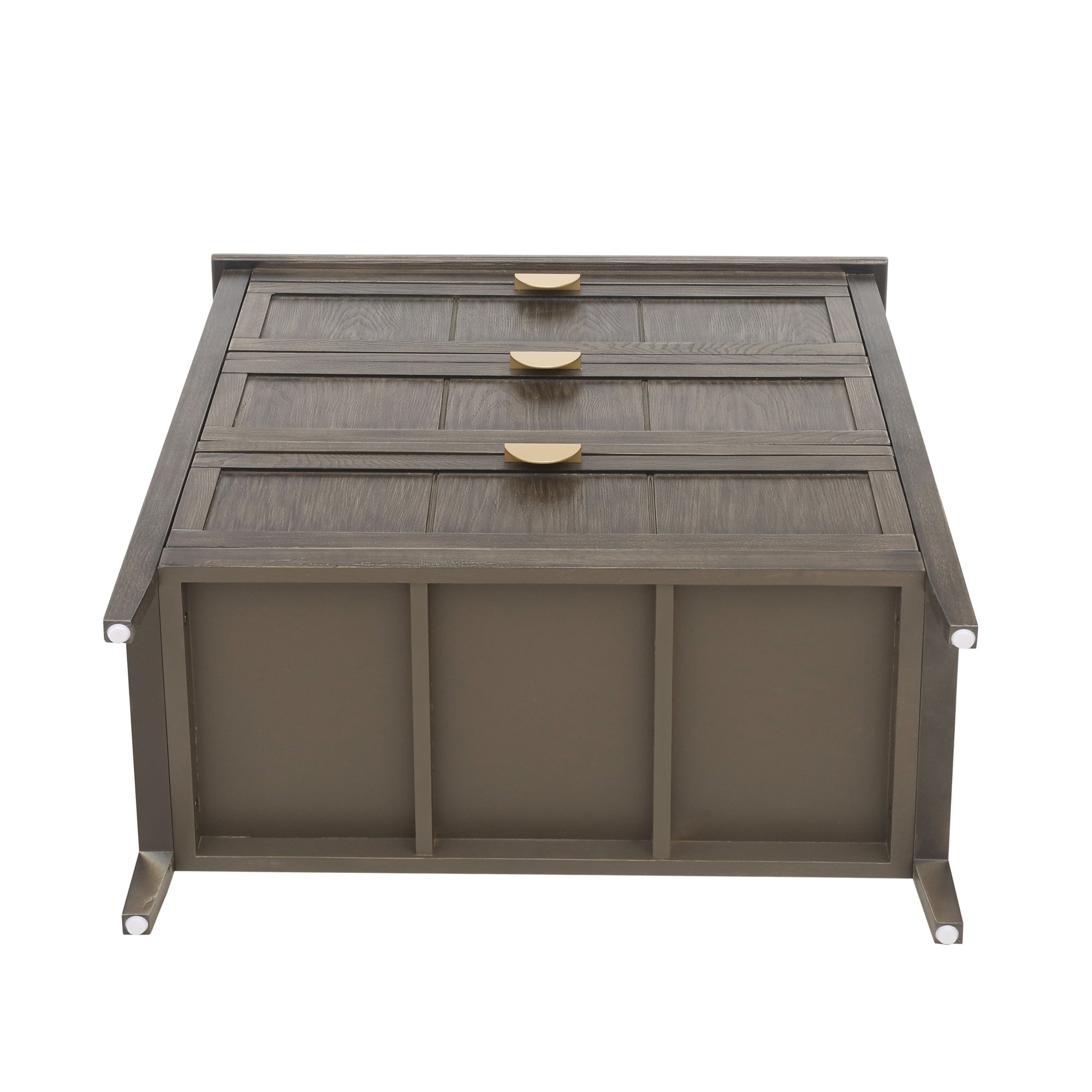 Resenkos Rustic Wood Dresser for Bedroom with 3 Drawers, Metal Handle Storage Nightstand, Olive Green Finish