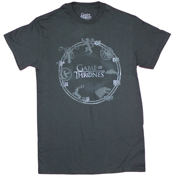 Game of Thrones Mens T-Shirt - 7 Houses Circled Image (X-Small)