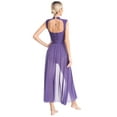 thumbnail image 2 of Hansber Adult Women Full Length Long Lyrical Dance Dress Flowy Overlay Dress Modern Contemporary Purple L, 2 of 6