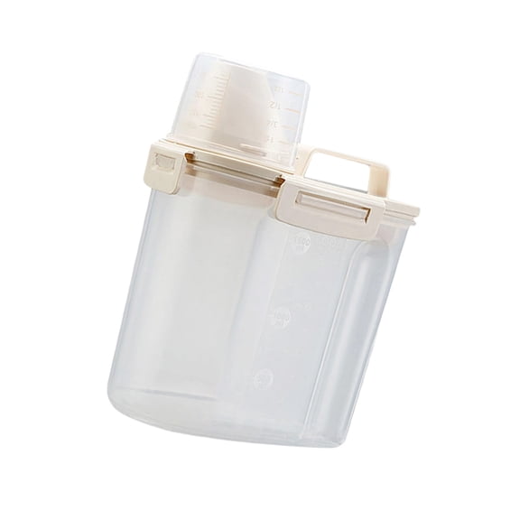 AOOOWER Space Saving Clear Pet Food Storage Container With Measurement Cup For Travel
