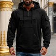 thumbnail image 2 of DDAPJ pyju Oversized Cargo Hoodies for Men Quarter Zip Pullover Raglan Long Sleeve Drawstring Athletic Hiking Work Sweatshirts with Multi Pockets L, 2 of 8