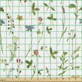 thumbnail image 2 of Ambesonne Floral Fabric by the Yard Upholstery, Herb Flowers Watercolors, 5 Yards, Multicolor, 2 of 5