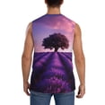 thumbnail image 4 of Salouo Lavender Field Sunset Pattern Men's Sleeveless T Shirts,Men's Regular-Fit Tank Top Sports Shirt for Men Sleeveless Tank Shirt -3X-Large, 4 of 6