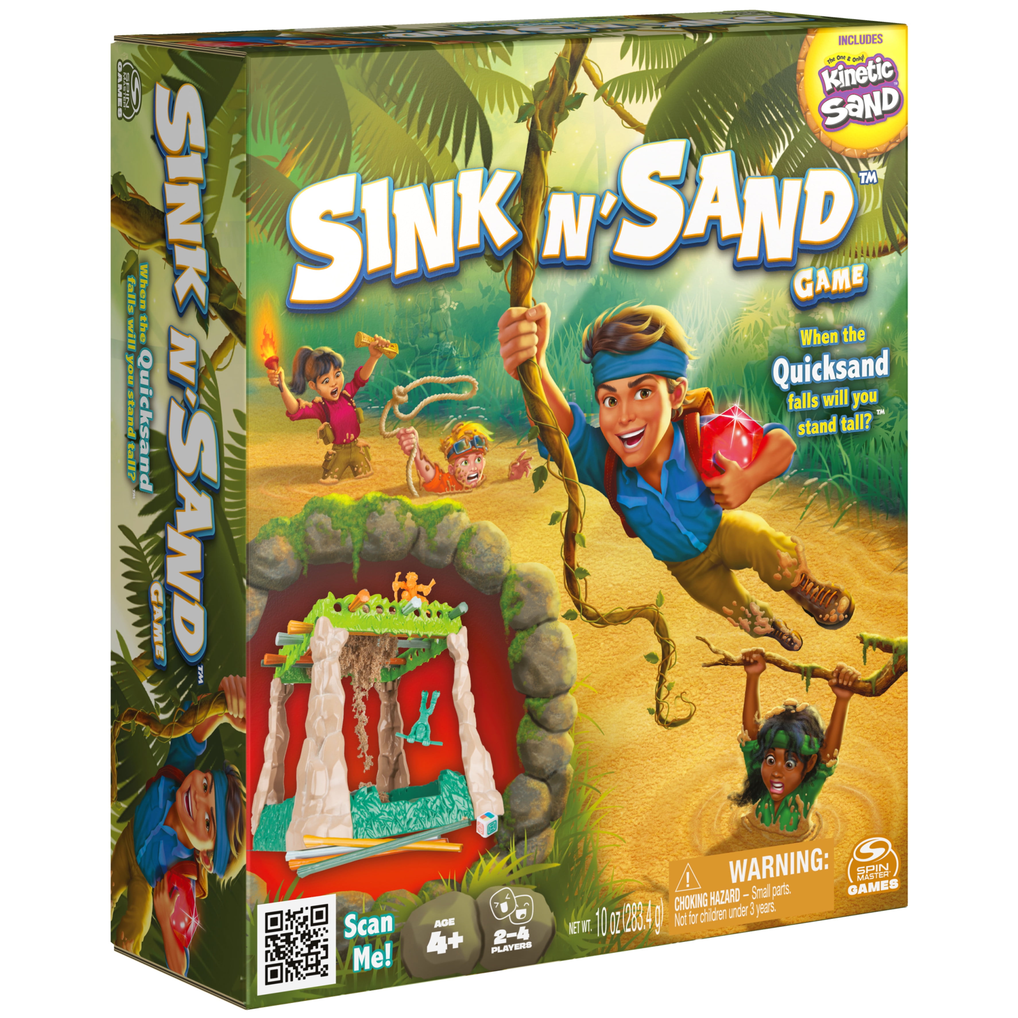 Spin Master Sink N’ Sand, Board Game with Kinetic Sand, for Kids Ages 4 and up