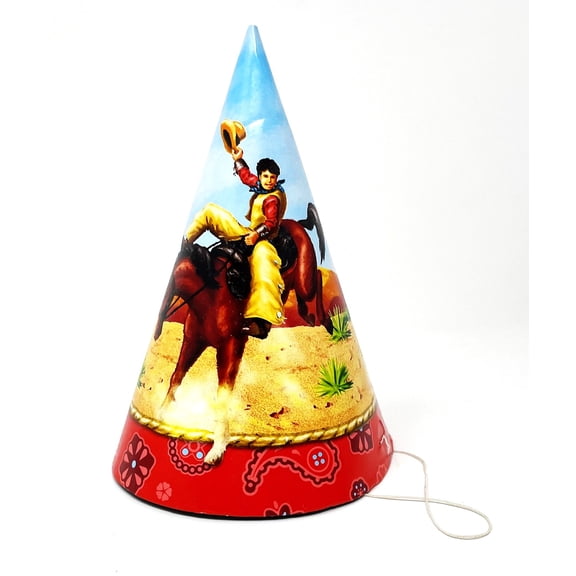2 Pack - Rodeo Cowboy & Horse Western Birthday Party Favor Treat Hats - 2 Packs of 8 - 16 Total