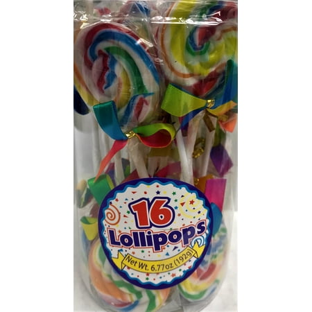 Celebrations Light Rainbow Swirl Pops 16-ct Tub