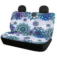 thumbnail image 6 of Pzuqiu Blue Bohemian Flower Seat Covers Full Set Easy to Install Front and Rear Split Bench Seat Covers Polyester Automotive Vehicle Cushion Car Interiors Fit for Most Sedans Truck Vans, 6 of 7