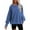 Blue, variant on Skpblutn Plus Size Oversized Sweatshirt for Women Tops Over D Crewneck Solid Side Slit Pullover Slouchy Fit Winter Fall Long Sleeve Round Neckline Casual Sweatshirts