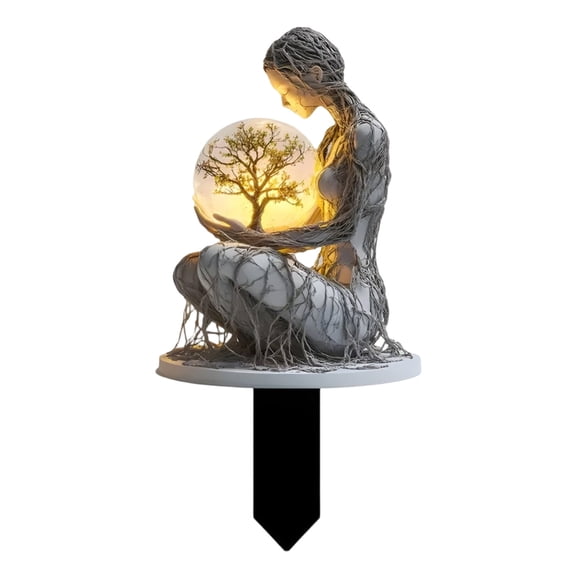 Eqslft Goddess Statue, 2D Acrylic Figurine Stake, Outdoor Statue with Sturdy Material for Garden Display, Yard Walkway Decor with Weather-Resistant Finish, Garden Decor