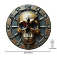 thumbnail image 2 of Skull Wall Clock 10 Inch Silent Non Ticking Round Clock Decoration for Living Room Kitchen Bedroom Bathroom Office Classroom, 2 of 8