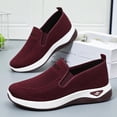 thumbnail image 4 of Womens Slip On Walking Sneakers Breathable Mesh Lightweight Cushioned Comfort Shoes - Wine,Size 7, 4 of 9
