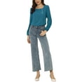 thumbnail image 2 of INSPIRE CHIC Women's Pleated Front Casual Long Sleeve Square Neck Blouse, 2 of 6