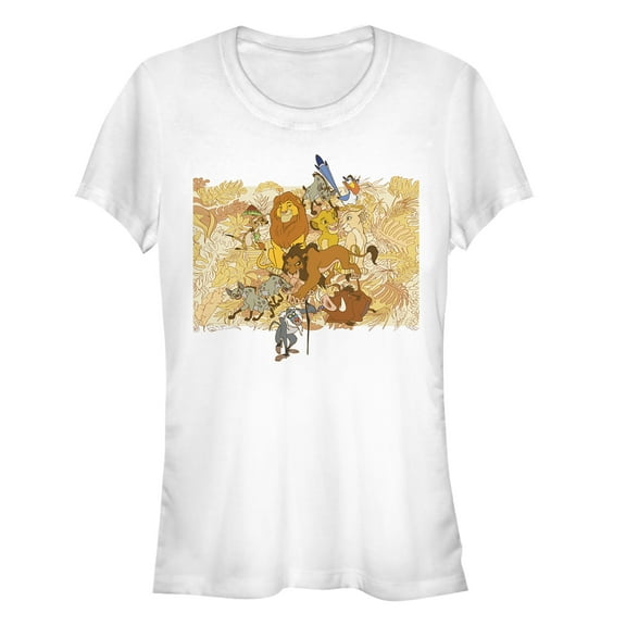 Junior's Lion King Characters Hidden in the Palms  Graphic Tee White Medium
