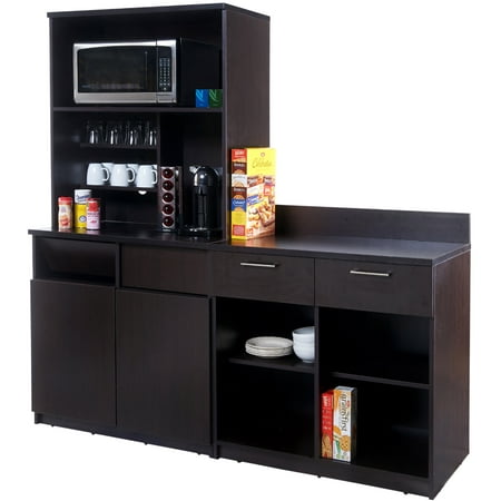 Break Room Lunch Room "Assembled Ready-To-Use" BREAKTIME Model 2349 3pc Group - Color Espresso - INSTANTLY create a great coffee break lunch room!