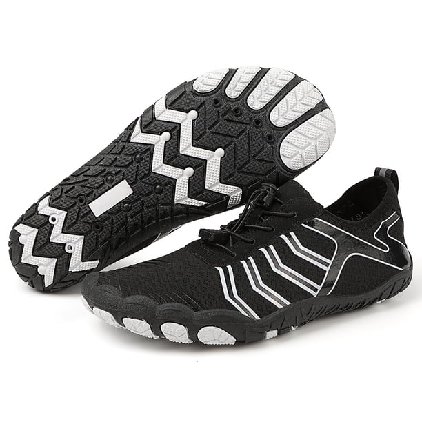 Zapatos de agua unisex Zapatos de playa descalzos antideslizantes para deportes acuáticos (Negro 36)