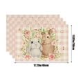 thumbnail image 3 of Twfbrm Easter Bunny Placemats Set of 4, Easter Table Decorations 12x18 Inch Linen Rabbit Flowers Place Mats, Heat-Resistant Washable Rustic Spring Decorative Table Mats for Party Kitchen Dining, 3 of 6