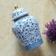 thumbnail image 5 of Jarrón de porcelana azul y blanca con tapa, pieza decorativa para la mesa o el hogar. 12x20.5cm, 5 of 9