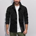 thumbnail image 1 of pstuiky camisas de manga larga para hombre, Camiseta lisa de manga larga con cuello vuelto para hombre, informal, elegante, cómoda, con bolsillos, botones y cremallera. camisetas de hombre s, 1 of 6