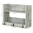 thumbnail image 2 of Rustic Wood Decoration Floating Storage Shelf with 3 Hooks, Olive Green, 2 of 6