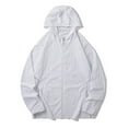 thumbnail image 5 of Xfvqtps Mens UPF 50+ Light Jacket Hoodie Zipper Sun Protection Quick Dry Summer Coat for Fishing Hiking Athletic Running White, 5 of 6