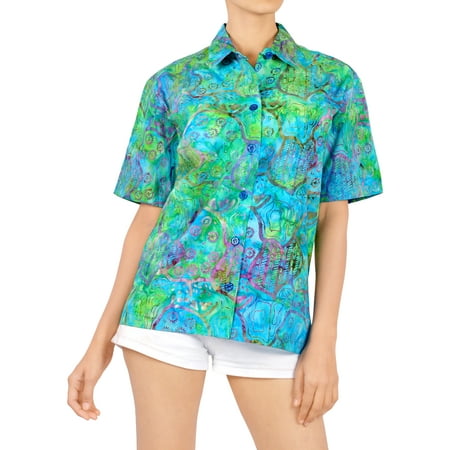 HAPPY BAY Women's Summer Hawaiian TOP Beach ALOHA short sleeve Camp Casual blouse HK264