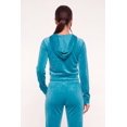 thumbnail image 4 of Women's Velour Zip Front Cropped Sweatshirt, 4 of 4
