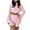 Pink, variant on cfhntfmh Women's Knit Pajamas Long Sleeve Crop Tops with Ruffle Shorts 2 Piece Outfit Sleepwear Matching Lounge Set