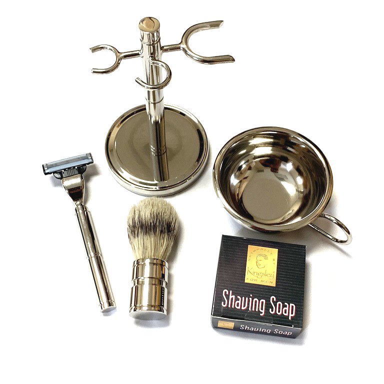 Harry D Koenig & Co Silver Plated Shave Set by Naturally Kingsley