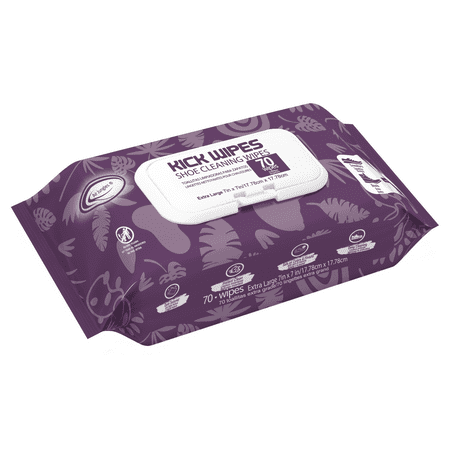 Air Jungles Shoe Cleaning Wipes 70 Count, Dual-Textured Quick Clean for Sneakers, Boots, Foam Clogs, Extra Large 7 x 7 inch Removes Dirt, Grime, Safe on Colors & Finishes
