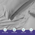 thumbnail image 3 of Js sanders Texas King 80X98 4pc Sheet Set 100% Egyptian Cotton 800 Thread Count Breathable & Soft Cooling Hotel Sheets Machine Washable and Fits up to 15'' Deep Pocket Silver, 3 of 7