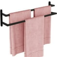 thumbnail image 1 of Toallero JIAPAIDUO doble de acero inoxidable de 60 cm, negro mate, 1 of 8