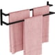 thumbnail image 1 of Toallero JIAPAIDUO doble de acero inoxidable de 60 cm, negro mate, 1 of 8