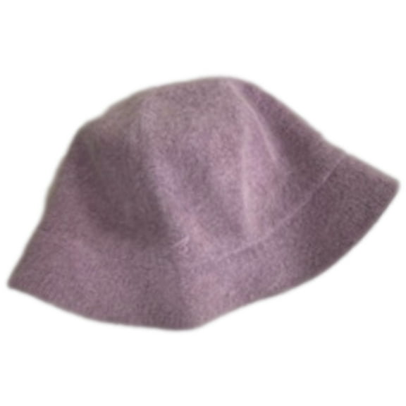 Womens Soft Purple Angora Blend Bucket Cap Hat