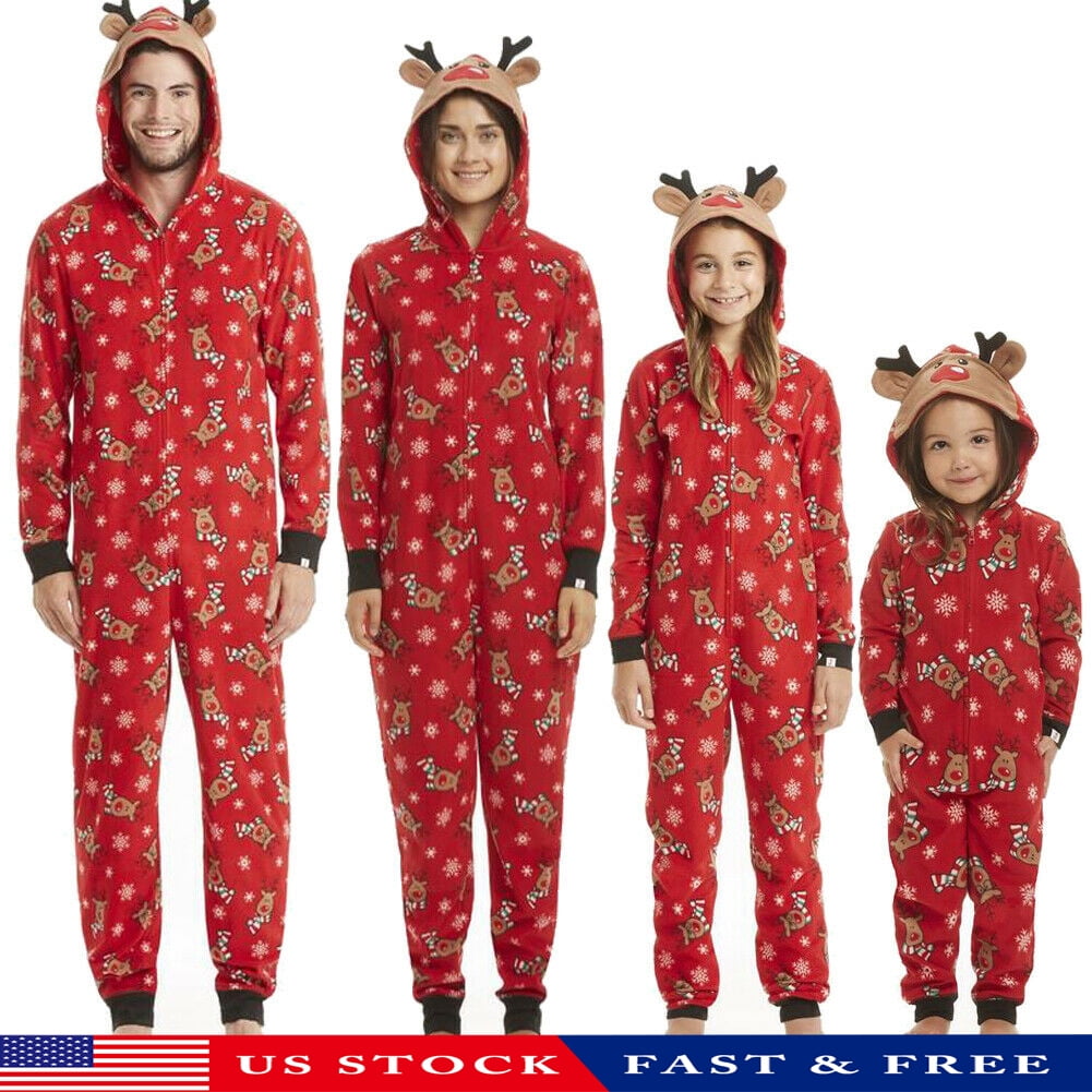 Family Matching Christmas Pajamas Set Mom Dad Kids Deer Sleepwear ...
