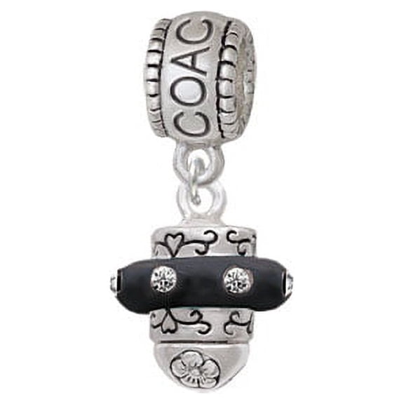 Crystal Black Spinner - Coach Charm Bead