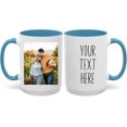 thumbnail image 1 of Custom Photo and Text Mug, Personalized Ceramic Coffee Mug with Pictures, Names, or Logo,Unique Gift for Men & Women, Tea Cup Set for Any Occasion (Light Blue, 15 Oz), 1 of 3