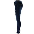 thumbnail image 5 of Todays UTSJKR Women High Waist Stretch Denim Skinny Jeans with Animal Print Patchwork Distressed Ripped Hole Washed Slim Fit Long Pants Blue 8, 5 of 8