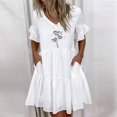 thumbnail image 2 of Birdeem Robes de Plage pour Femmes Aguichant Hawaïennes Imprimées Tropicales Sans Manches Mini Robe d'Été Ample Confortable Boho, 2 of 6