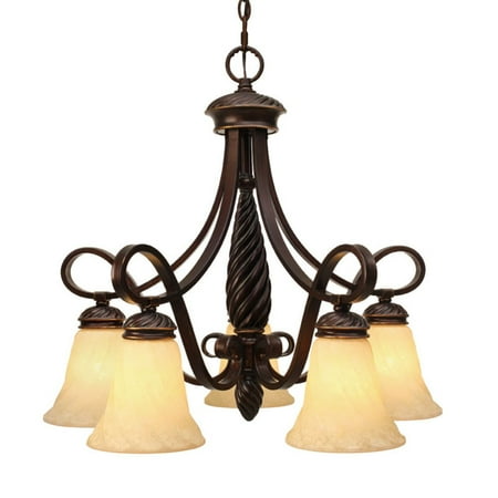 High Country Foyer Chandelier - Golden Lighting 8106-D5 Torbellino 5 Light Foyer Chandelier