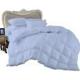 thumbnail image 2 of Comforter - 100% Egyptian Cotton 800 Thread-Count 400 GSM Fiber Fill Duvet Insert Comforter, 3-Piece (1pc Comforter & 2pc Pillow Shams) - Full/Queen Size (90" x 90") Inch, Light Blue Solid, 2 of 5