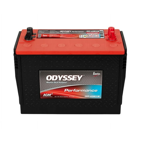 Odyssey Battery Battery ODP-AGM31M Performance Marine; AGM With Thin Plate Pure Lead; 12 Volts; 925 Cold Cranking Amps; Top Terminals; 328 Millimeter Length; 173 Millimeter Width