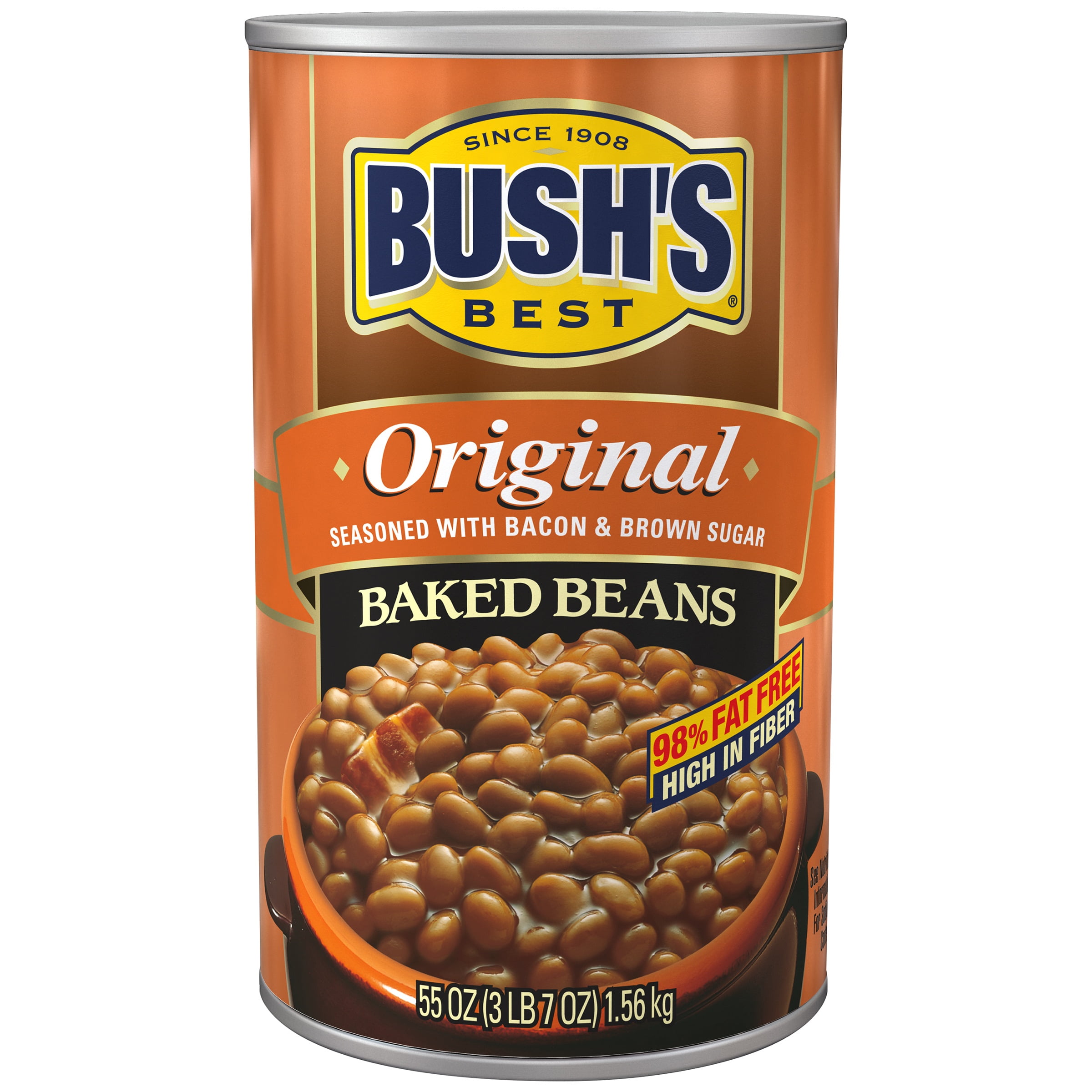 Bushs Best Original Seasoned Baked Beans With Bacon And Brown Sugar, 55 oz by Bush Brothers & Co.